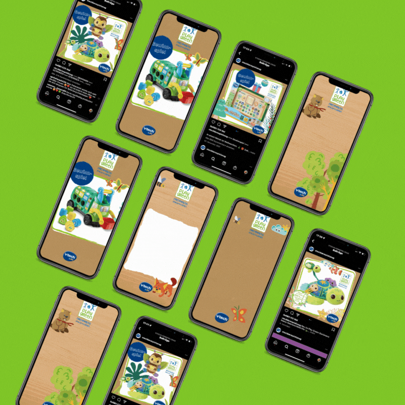 Mockups Smartphone-Ansicht der Social-Media Kampagne "Play Green"